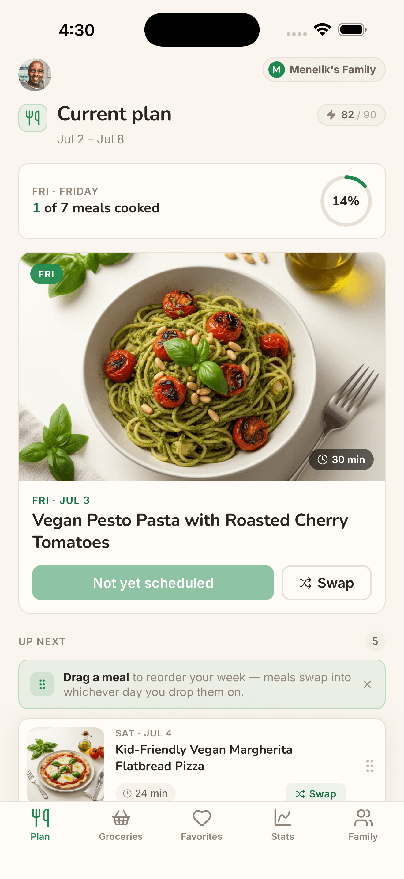 Grovbite meal-planning app