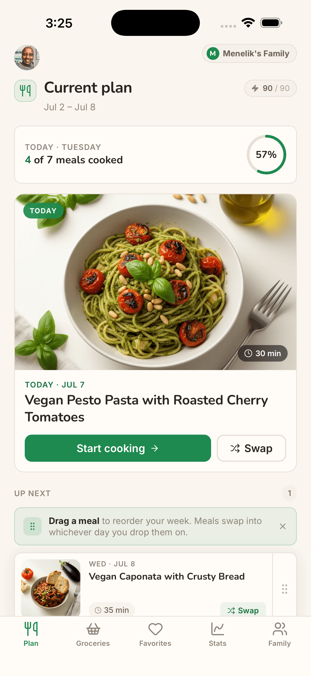 Grovbite weekly meal plan